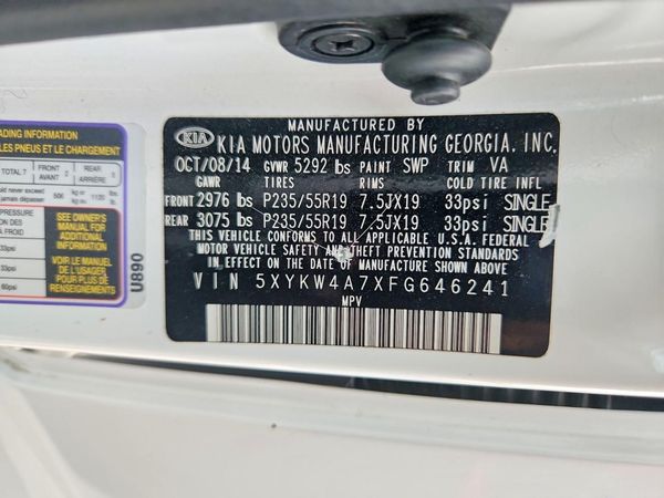 2015 KIA SORENTO TOP
