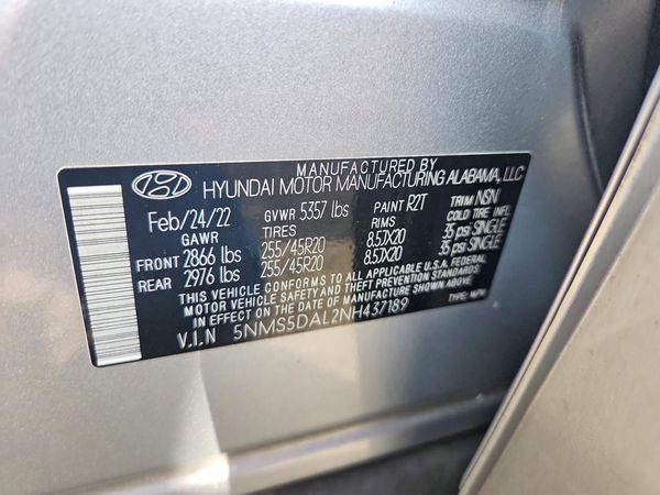 2022 HYUNDAI SANTA FE — VINS