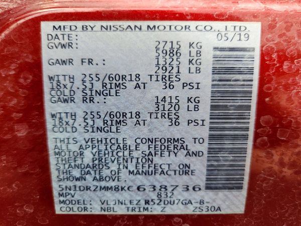 2019 NISSAN PATHFINDER