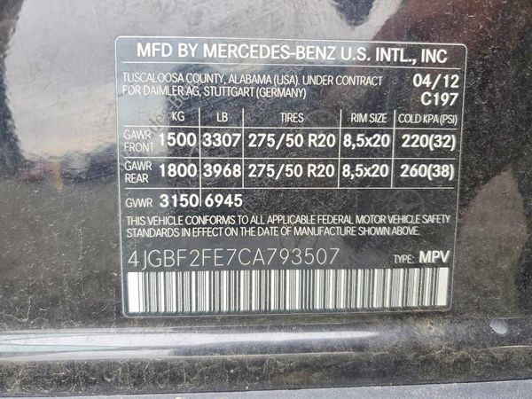 2012 MERCEDES-BENZ GL GL350 BLUETEC 4-MATIC — VINS