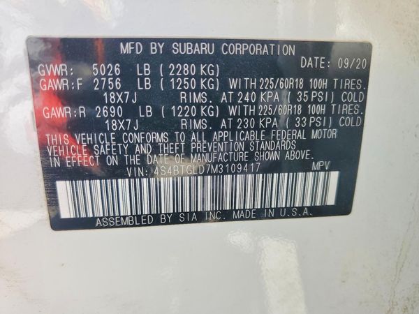 2021 SUBARU OUTBACK Onyx Edition+M/R+NAVI — VINS