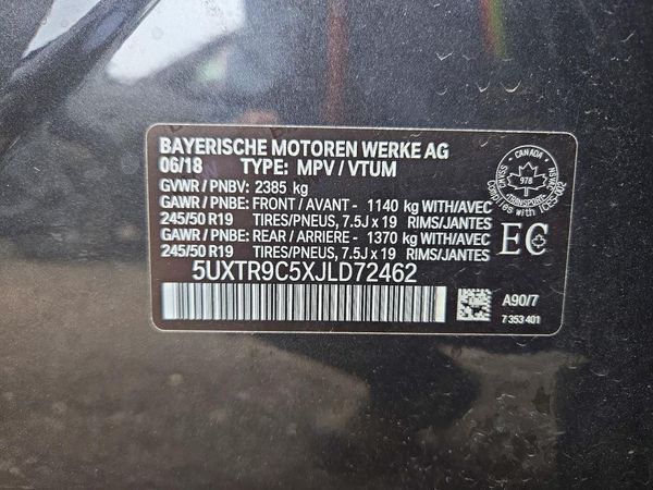 2018 BMW X3 sDrive30i — VINS