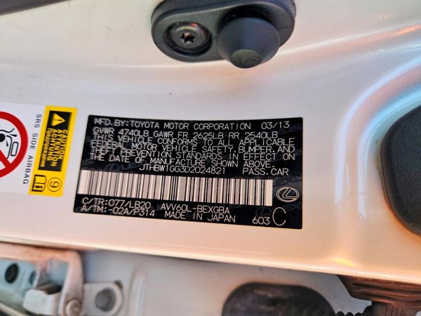 2013 LEXUS ES300 300h — VINS