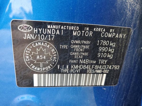 2017 HYUNDAI ELANTRA — VINS