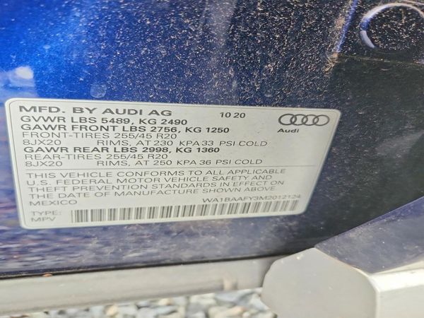 2021 AUDI Q5 — VINS