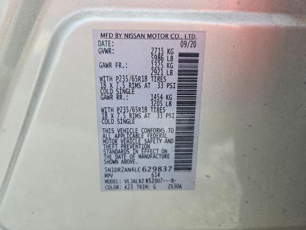 2020 NISSAN PATHFINDER S