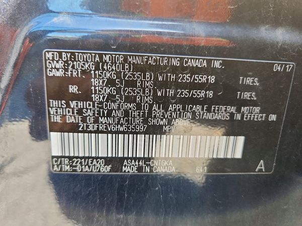 2017 TOYOTA RAV4 Ltd/SE Platinum