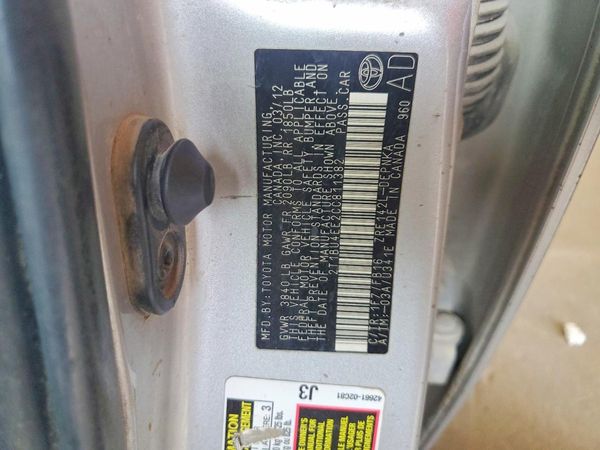 2012 TOYOTA COROLLA — VINS
