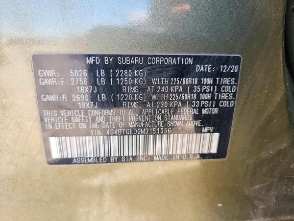 2021 SUBARU OUTBACK Onyx Edition+M/R+NAVI