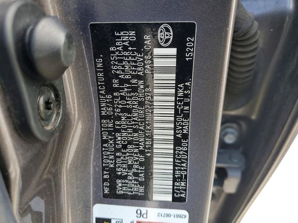 2017 TOYOTA CAMRY LE/SE/XLE/XSE