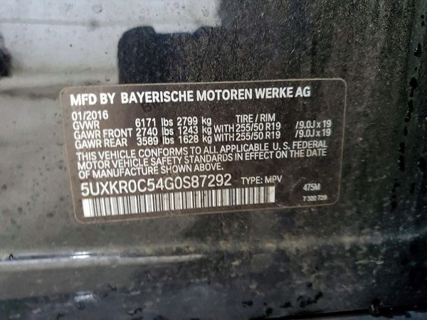 2016 BMW X5 xDrive35i — VINS
