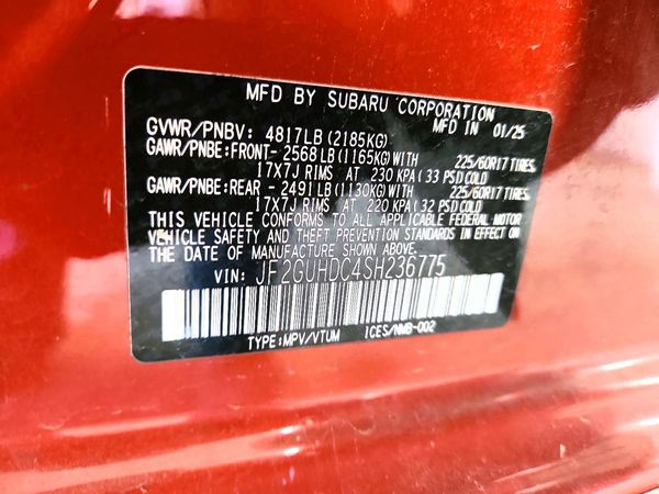 2025 SUBARU CROSSTREK Premium — VINS