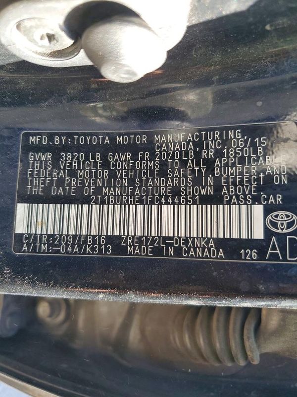 2015 TOYOTA COROLLA L/LE
