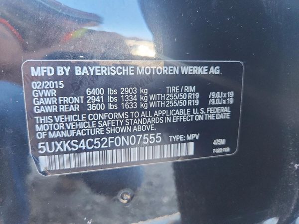 2015 BMW X5 xDrive35d — VINS