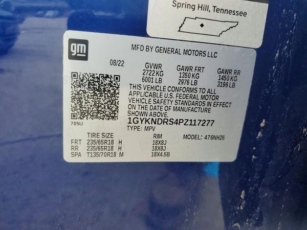 2023 CADILLAC XT5 — VINS