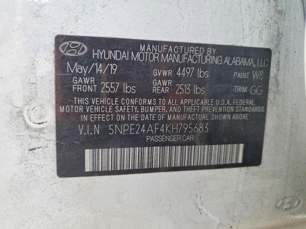 2019 HYUNDAI SONATA Eco Turbo, SE