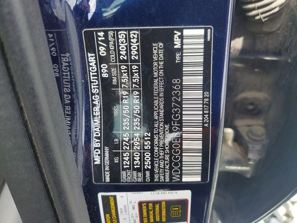 2015 MERCEDES-BENZ GLK GLK250 BLUETEC 4-MATIC