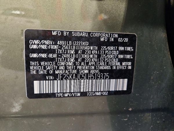 2020 SUBARU FORESTER Prm+ES+KA