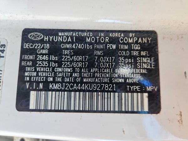 2019 HYUNDAI TUCSON SE