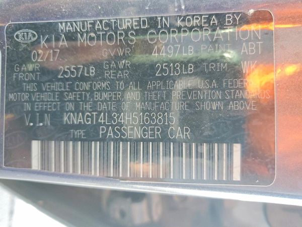 2017 KIA OPTIMA Hybrid Base