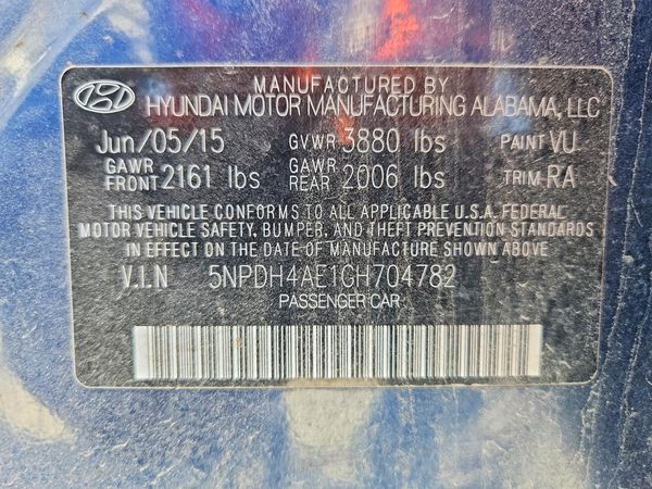 2016 HYUNDAI ELANTRA