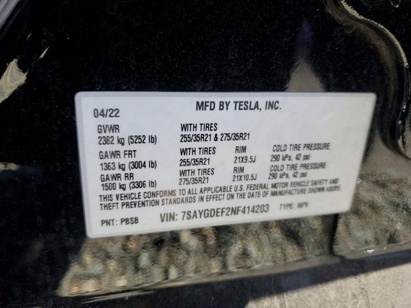 2022 TESLA MODEL Y