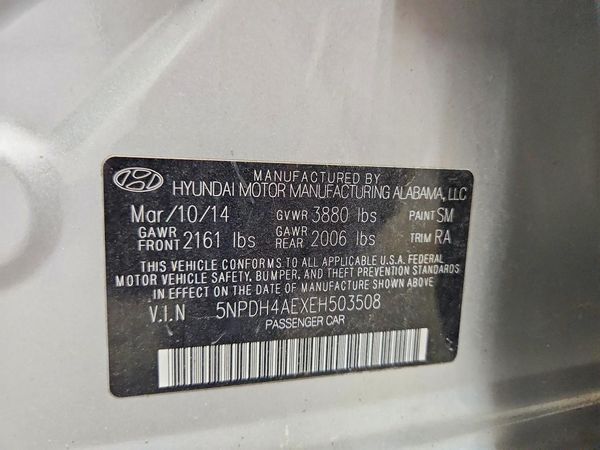 2014 HYUNDAI ELANTRA GLS(Middle) — VINS