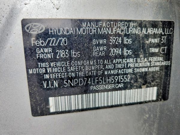 2020 HYUNDAI ELANTRA SE