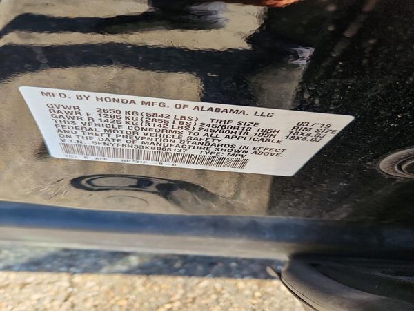 2019 HONDA PILOT EX — VINS
