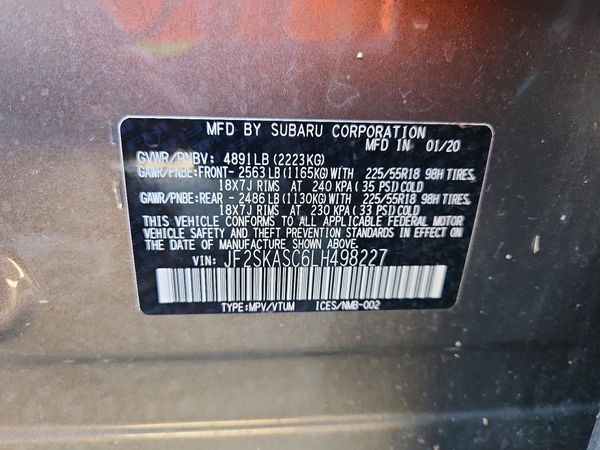 2020 SUBARU FORESTER Ltd Base+ES+KA