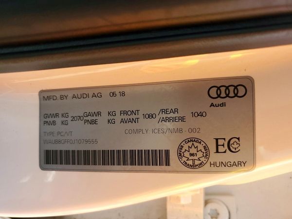 2018 AUDI A3 — VINS