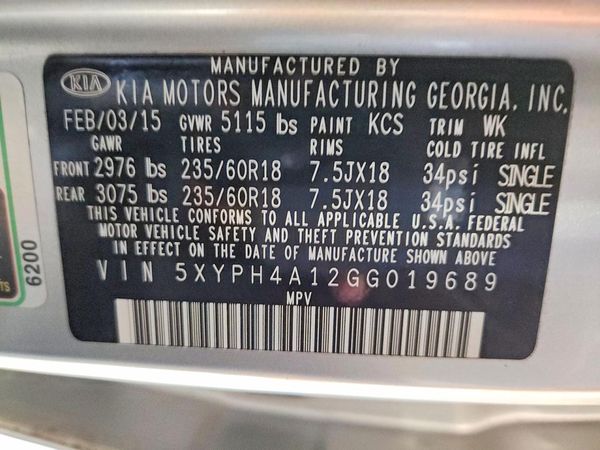 2016 KIA SORENTO EX