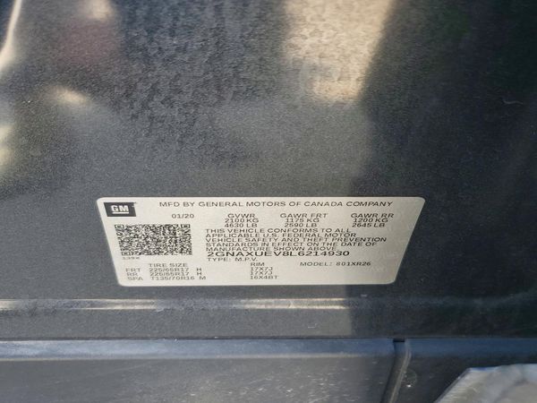 2020 CHEVROLET EQUINOX LT (1LT) — VINS