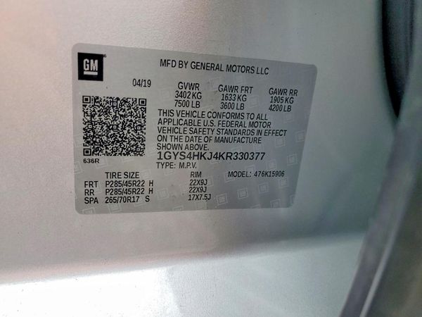 2019 CADILLAC ESCALADE — VINS