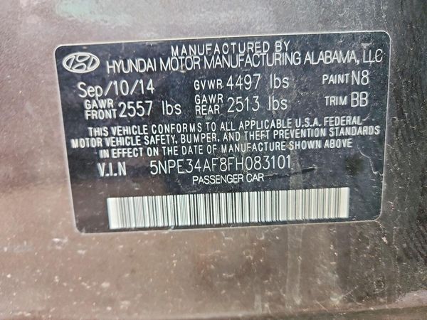 2015 HYUNDAI SONATA — VINS