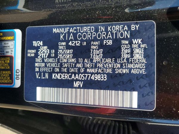 2025 KIA SELTOS EX — VINS