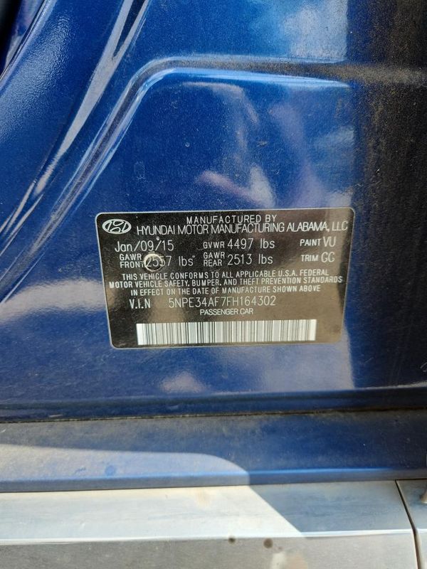 2015 HYUNDAI SONATA — VINS