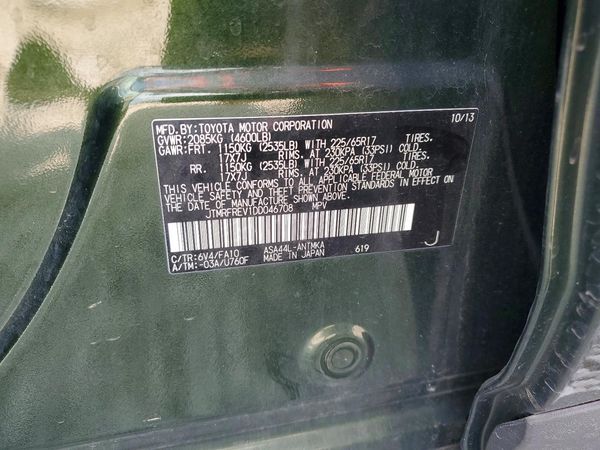 2013 TOYOTA RAV4 Sports — VINS
