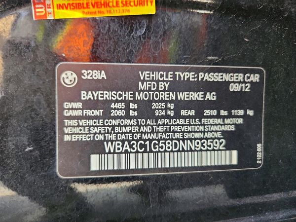 2013 BMW 328 — VINS