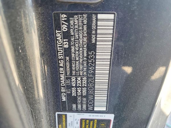 2020 MERCEDES-BENZ C-CLASS C300 — VINS