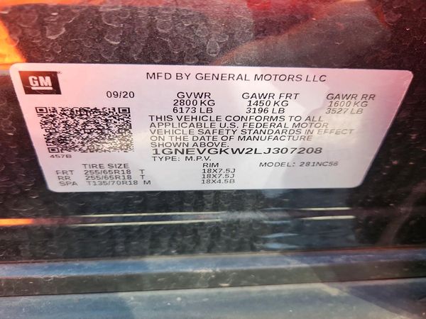 2020 CHEVROLET TRAVERSE LT