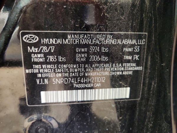 2017 HYUNDAI ELANTRA SE Base