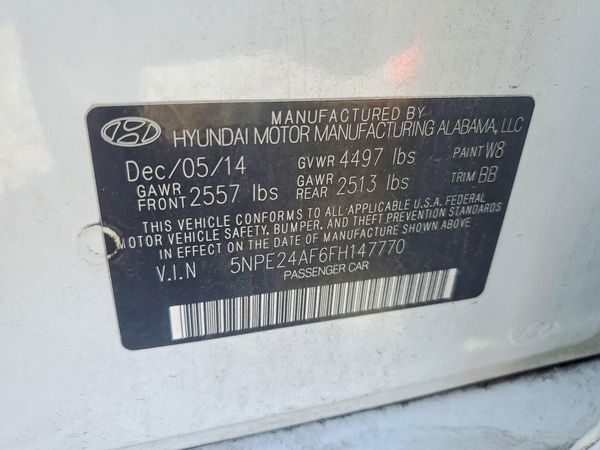 2015 HYUNDAI SONATA — VINS