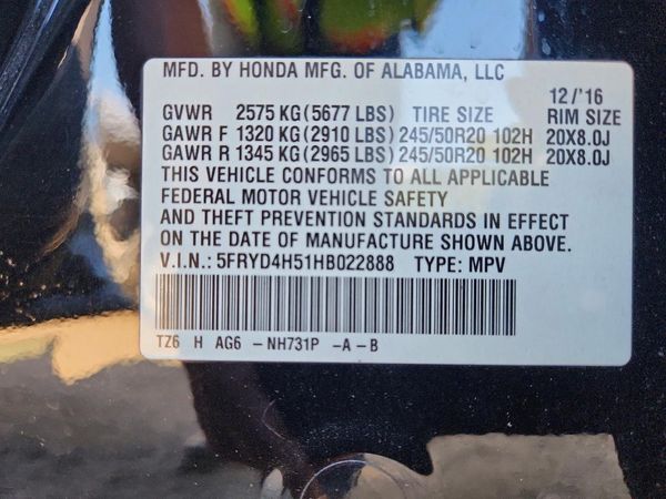2017 ACURA MDX — VINS