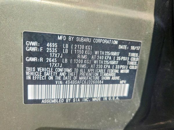 2018 SUBARU OUTBACK Premium+ES