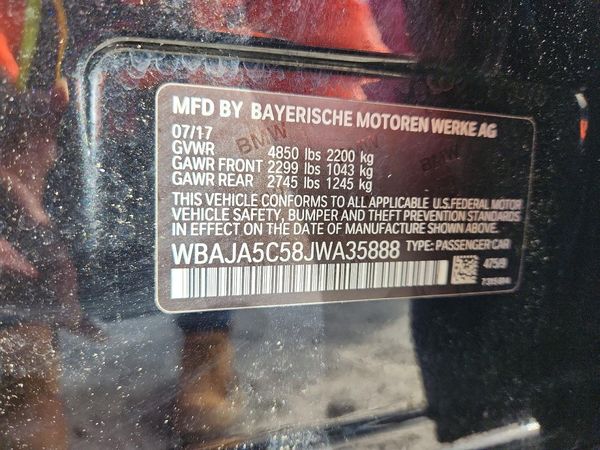 2018 BMW 530 — VINS