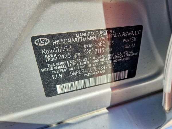 2014 HYUNDAI SONATA GLS/ GLS Popular — VINS