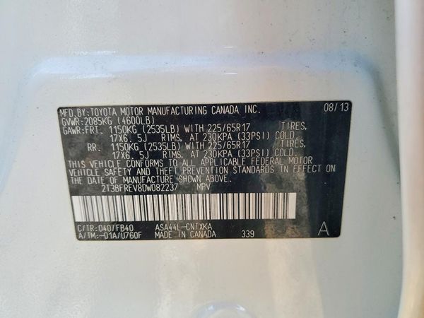 2013 TOYOTA RAV4 Standard — VINS