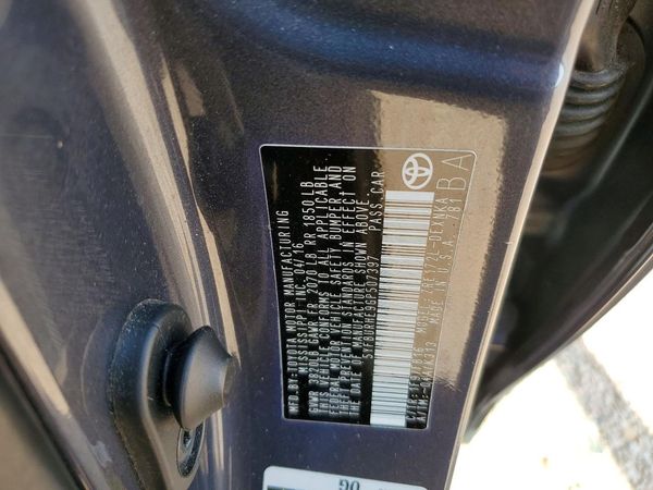 2016 TOYOTA COROLLA L/LE