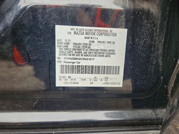 2012 MAZDA 6 Sport/GS — VINS